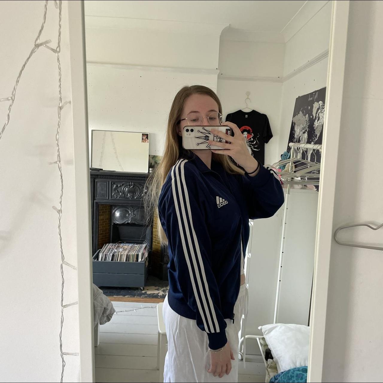 Adidas navy clearance blue jacket womens