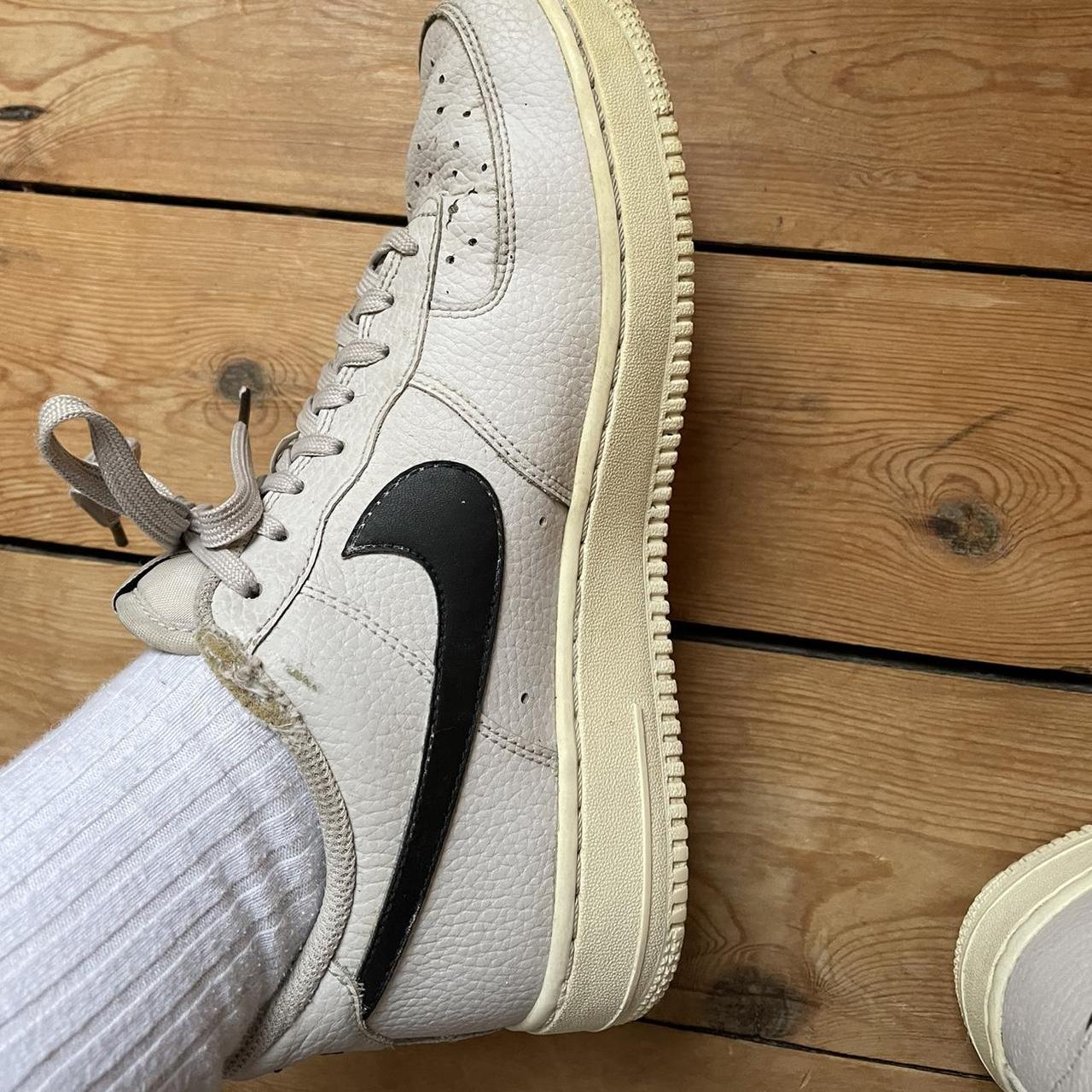 Grey nike air force 1 with black tick - very rare !!... - Depop