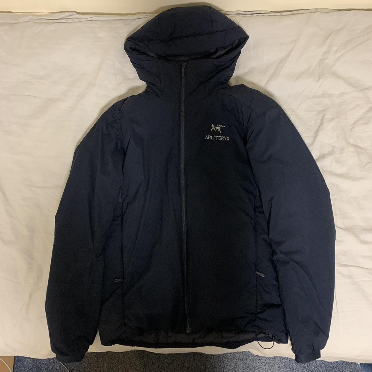 navy blue arcteryx atom ar jacket size... - Depop