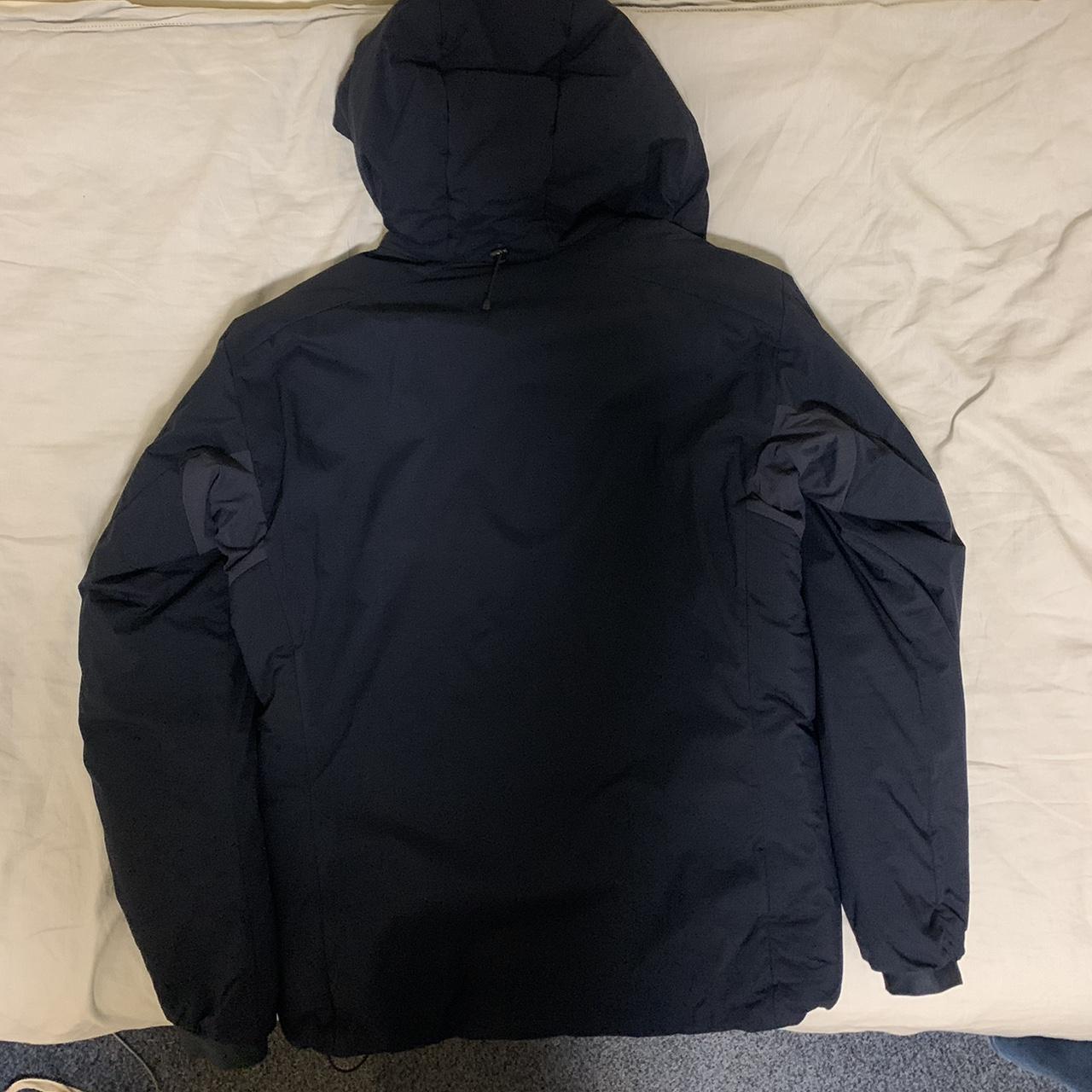 navy blue arcteryx atom ar jacket size... - Depop