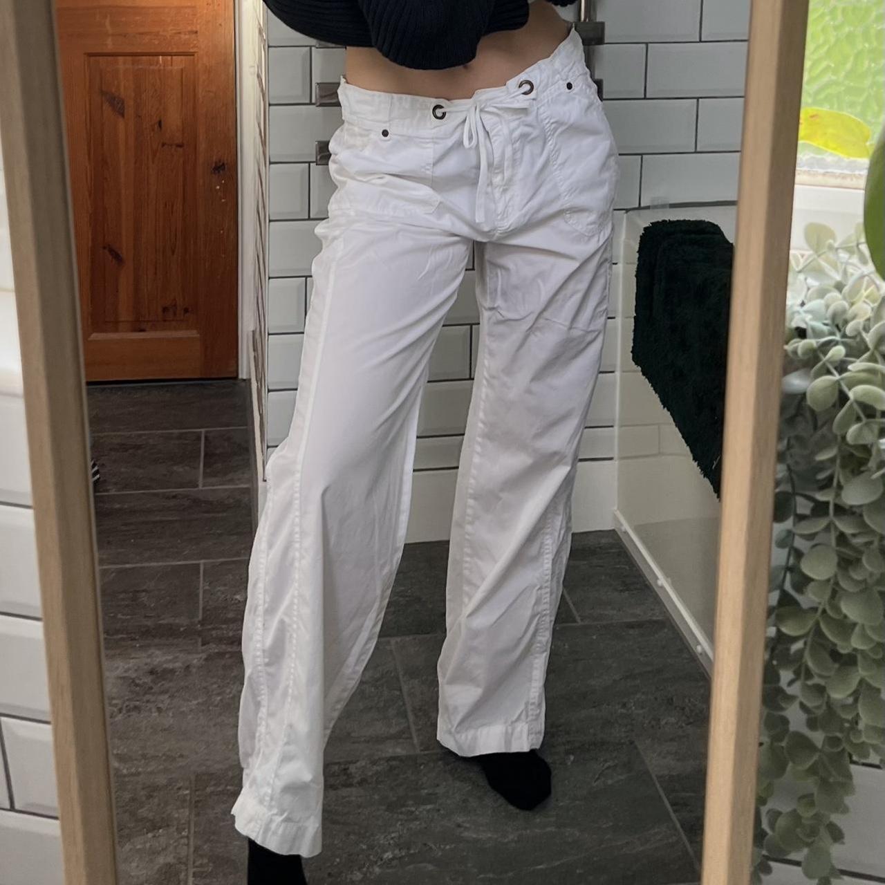 Marks & Spencer Women's White Trousers Depop