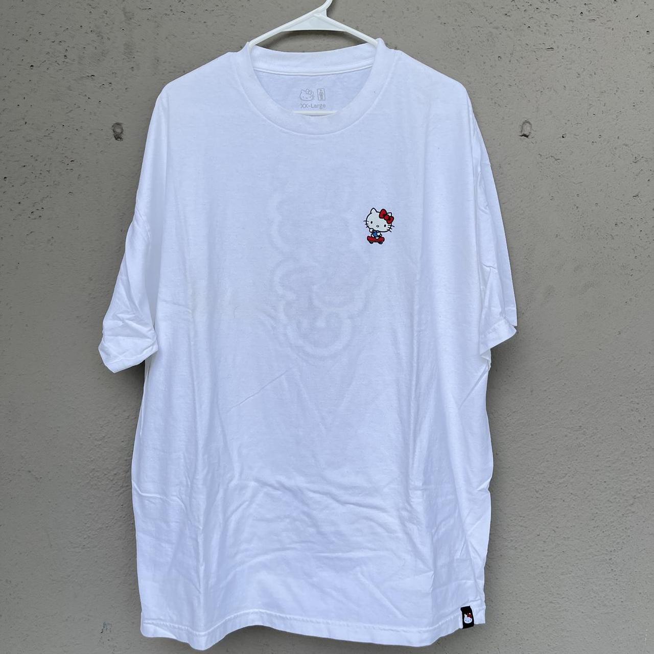 Hello Kitty Men's White and Red Tshirt Depop