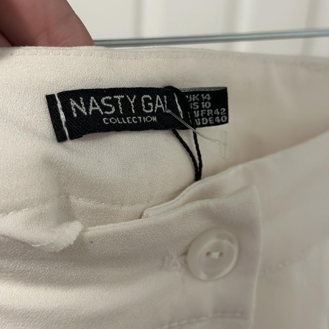 Nasty Gal Women's White Trousers | Depop