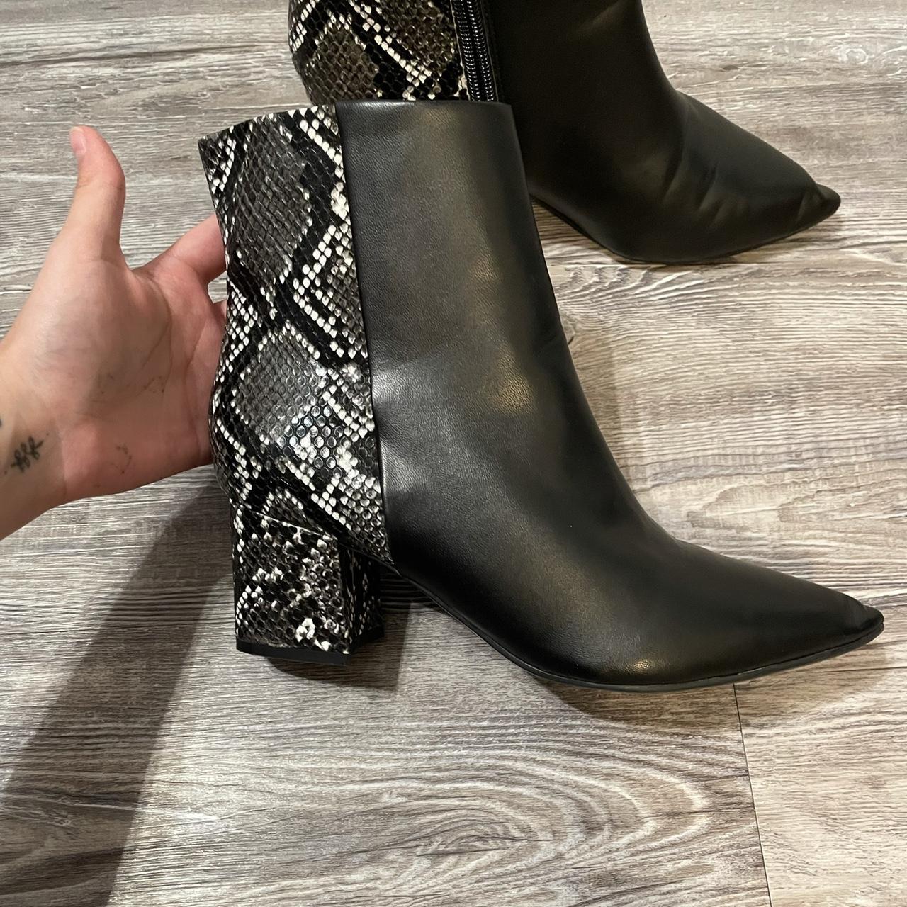 Nine west snake outlet embossed ankle boots