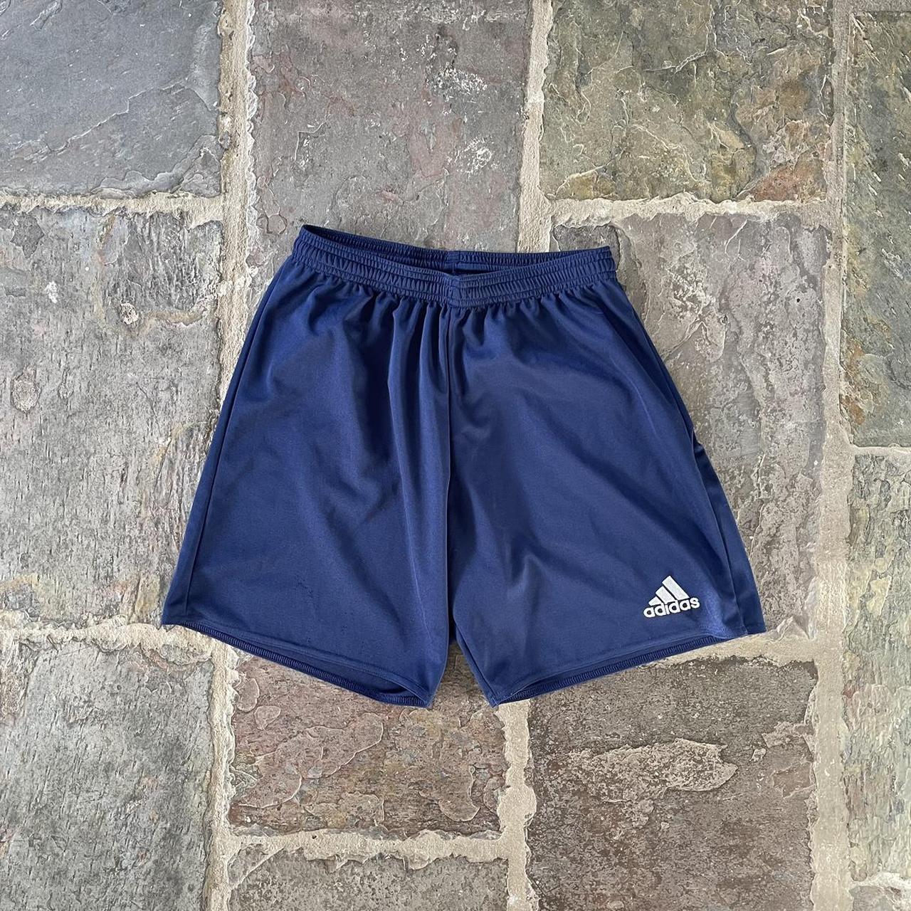 vintage adidas blue shorts fits 6-10, labelled... - Depop