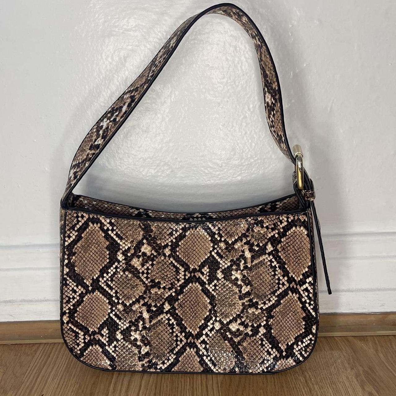 FAUX SNAKESKIN HANDBAG WITH GOLD DETAILS No tag but