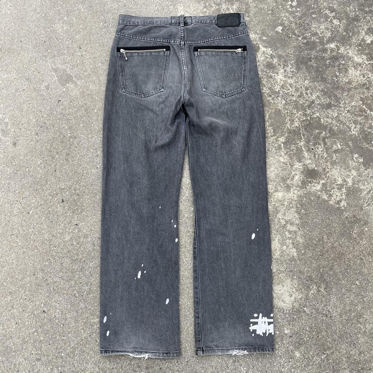 Stüssy Men's Grey and Black Jeans | Depop