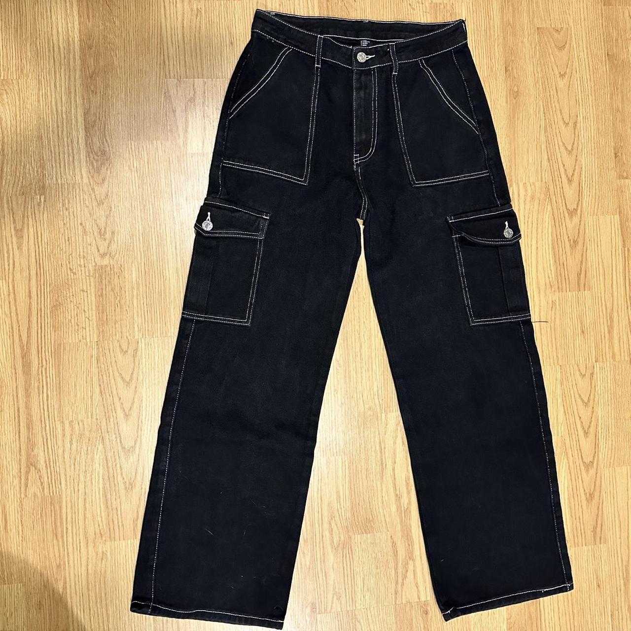 Cider Women's Straight leg Cargo Pants Black/White 28