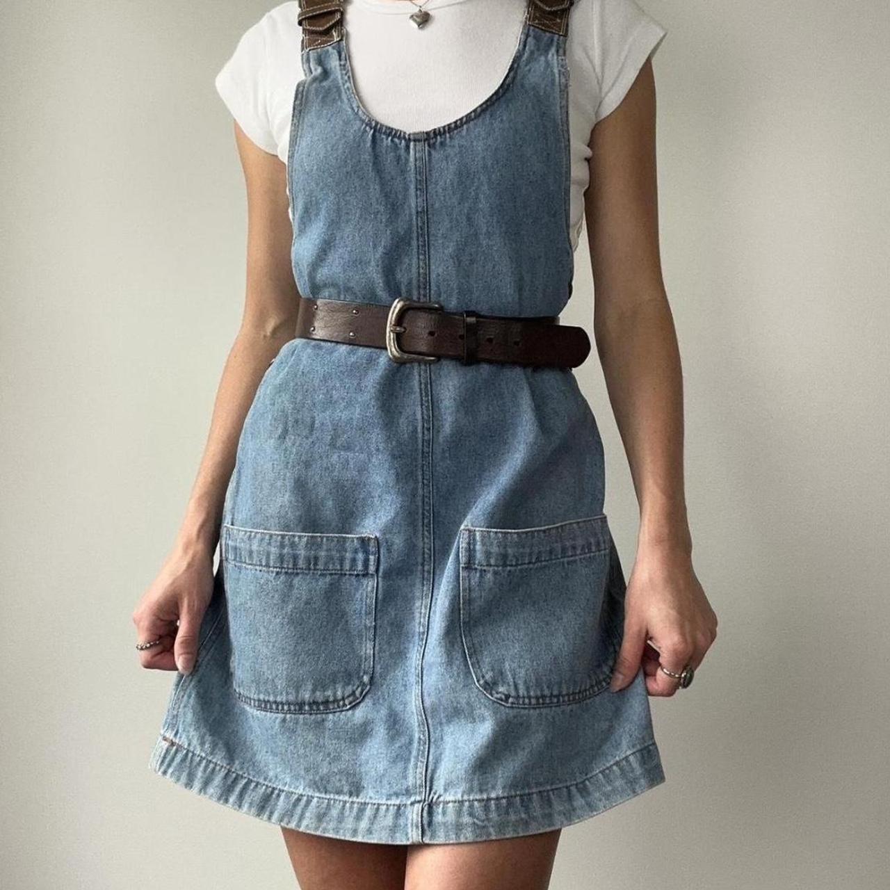 Repop Vintage S Denim Overall Dress Tagged Size Depop