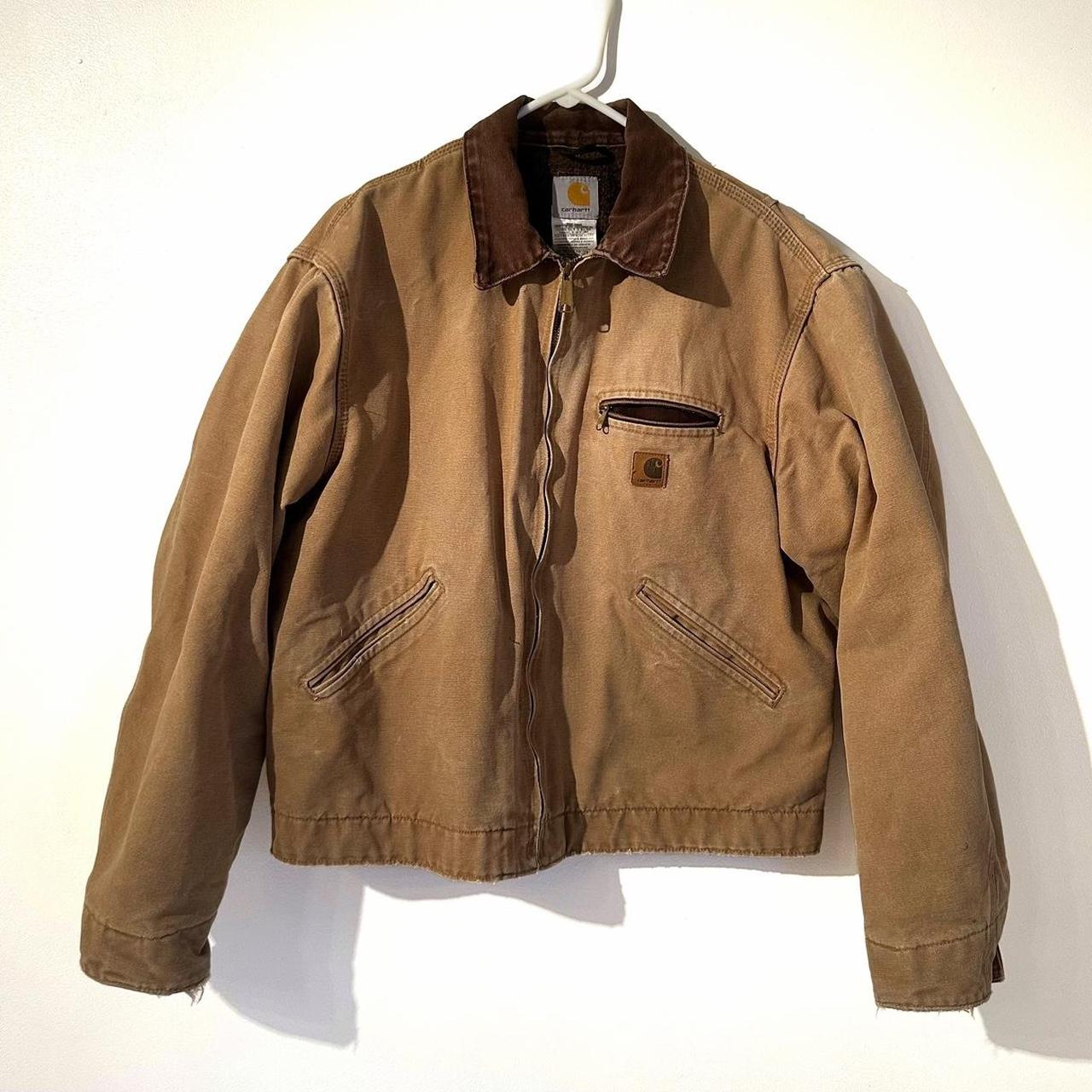 Vintage Carhartt Detroit Jacket - Beige Tagged as... - Depop