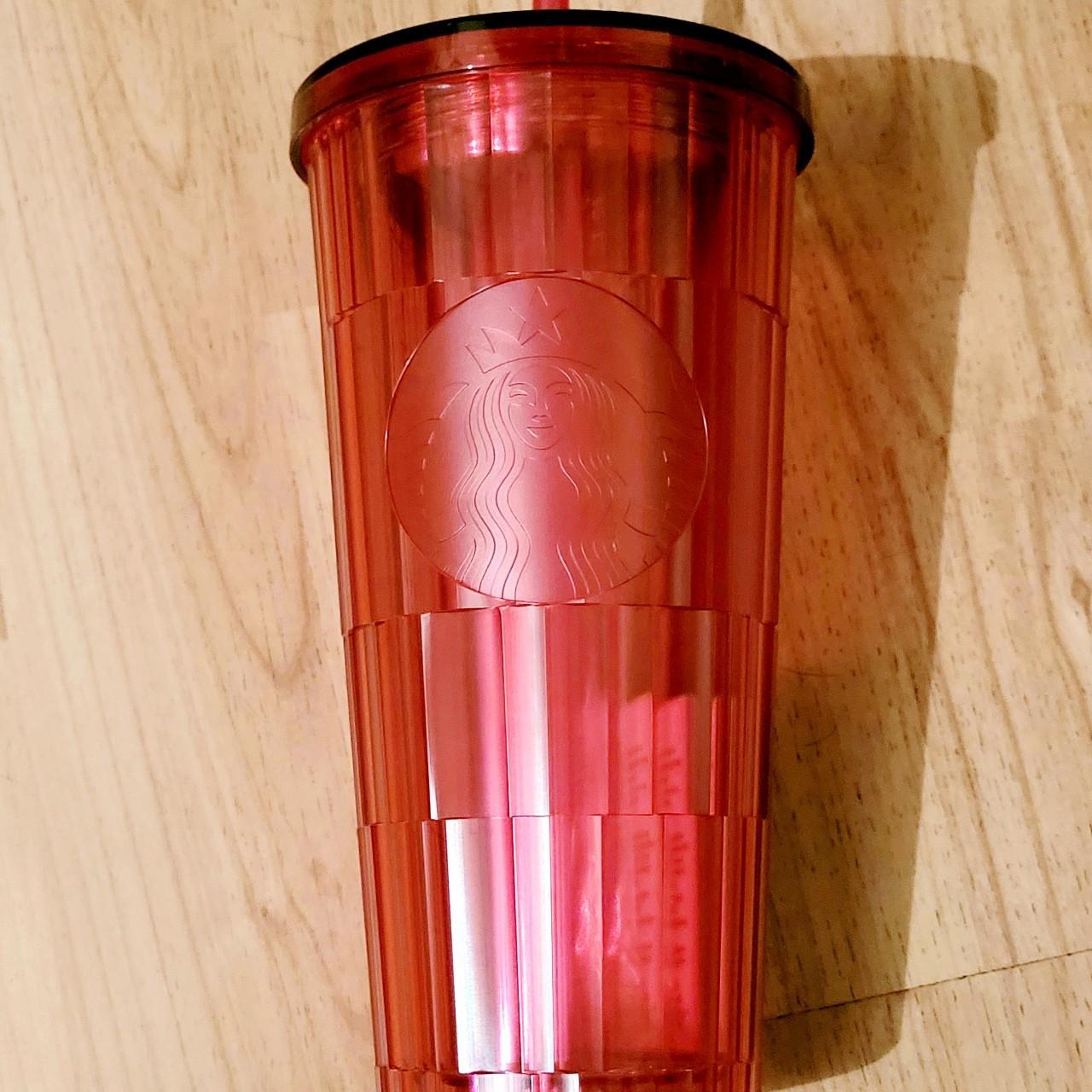 16 oz rose gold pink Starbucks tumbler cup with - Depop