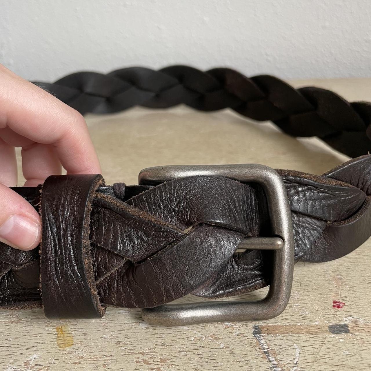 Y2k Abercrombie And Fitch Thick Braided Leather Belt Depop