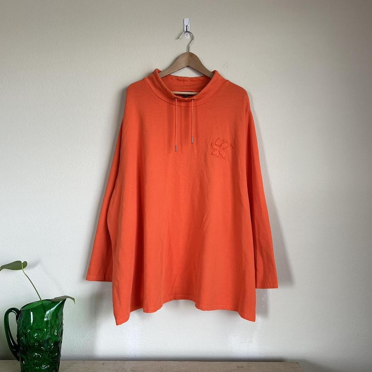 Ulla Popken Plus Size Funnel Neck Orange Terry. Depop