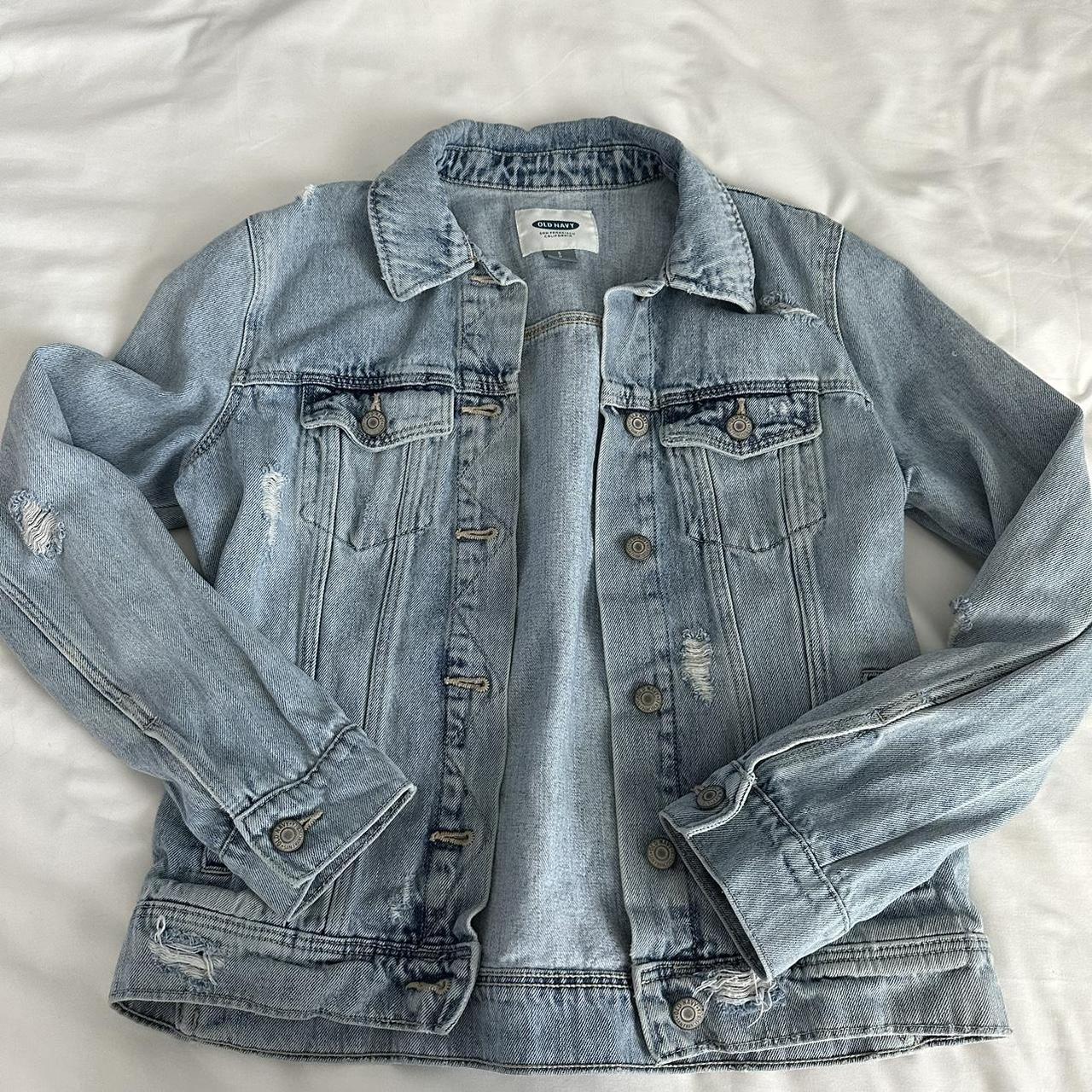 Old Navy Women's Blue and Navy Jacket | Depop