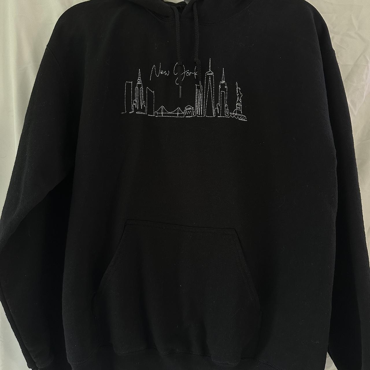 Embroidered new york skyline hoodie from boutique in NY - Depop