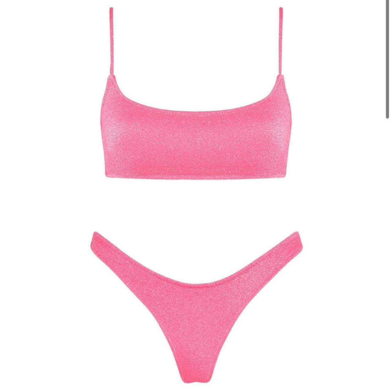 TRIANGLE pink glitter bikini set BRAND NEW WITH... - Depop