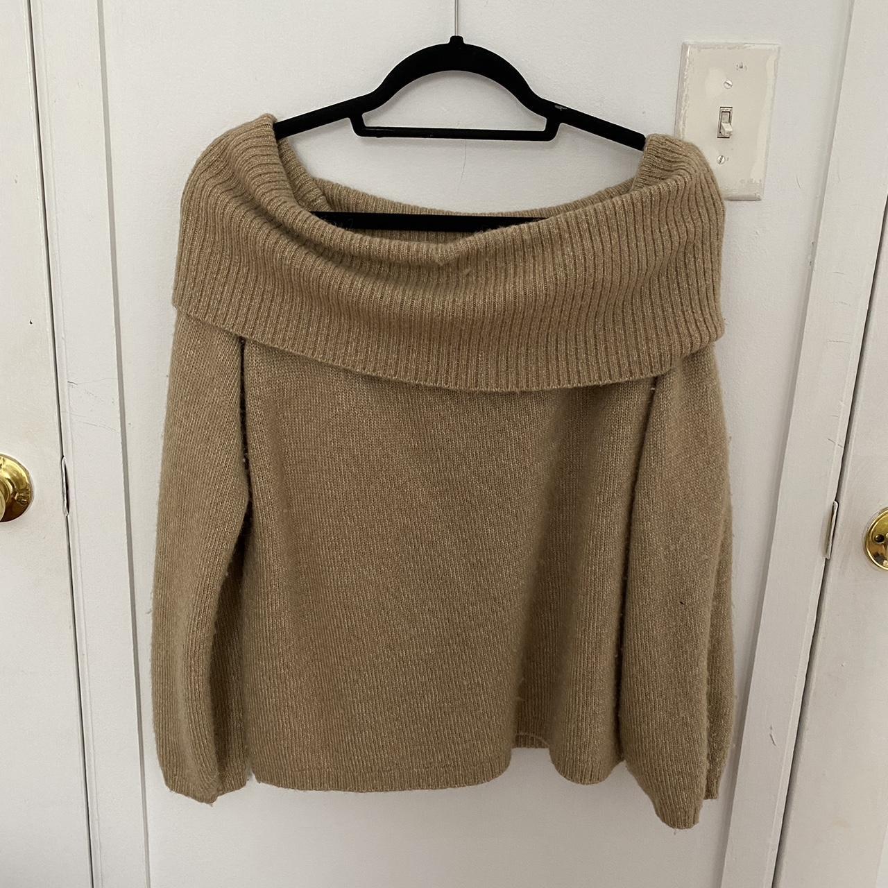 The cutest brown beige off the shoulder sweater. So... - Depop