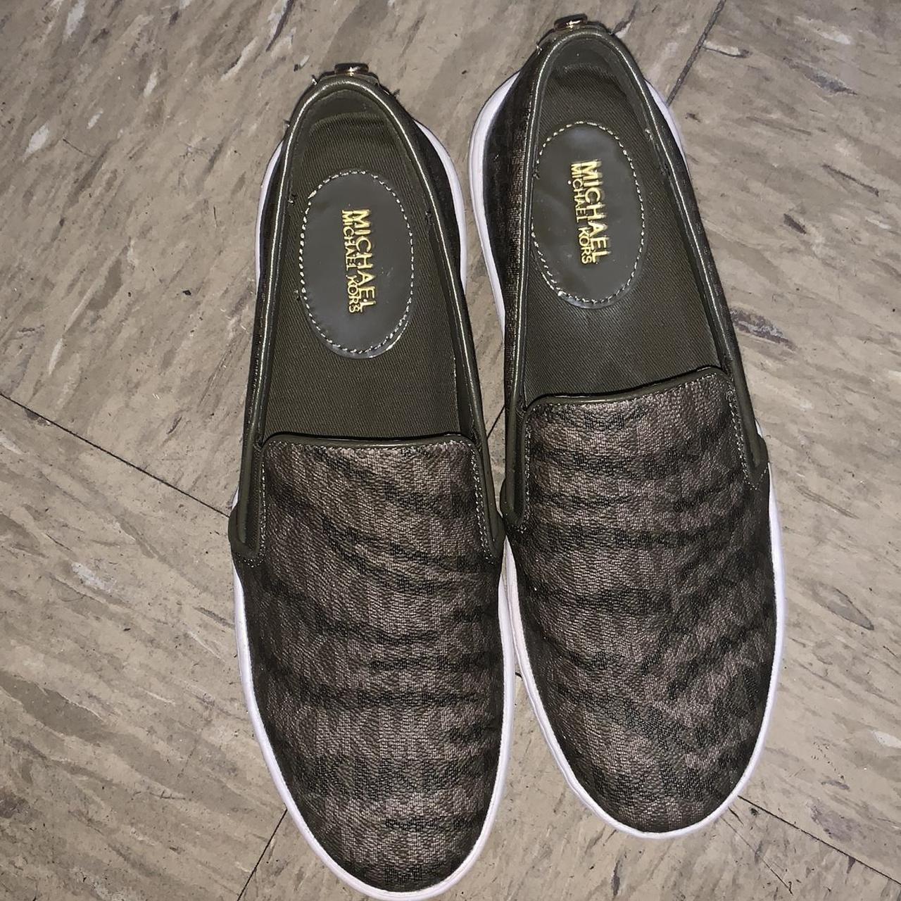 Slip on sneakers with gold details. Very... - Depop