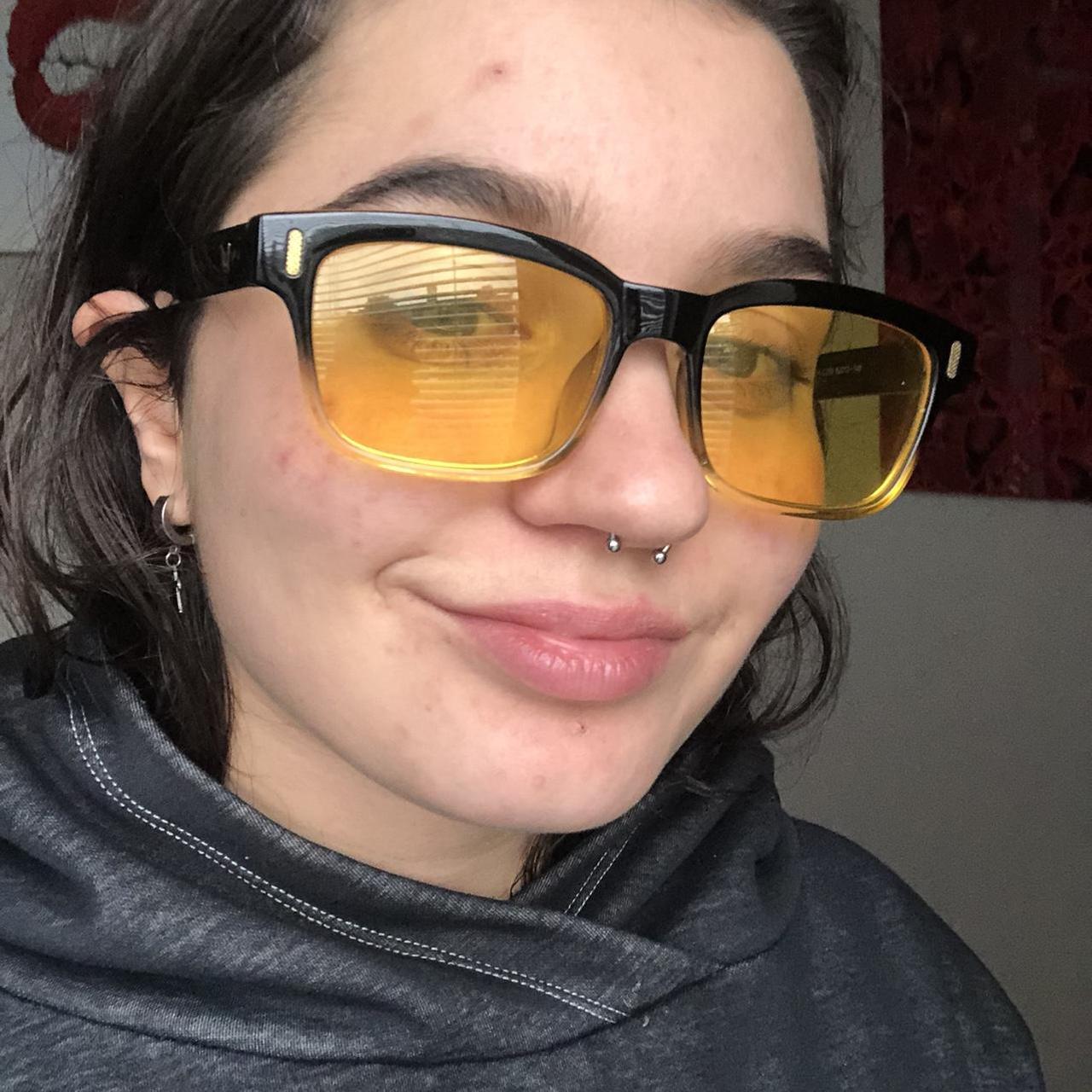 Yellow Lens Glasses With Black Frame Makes Depop 2440