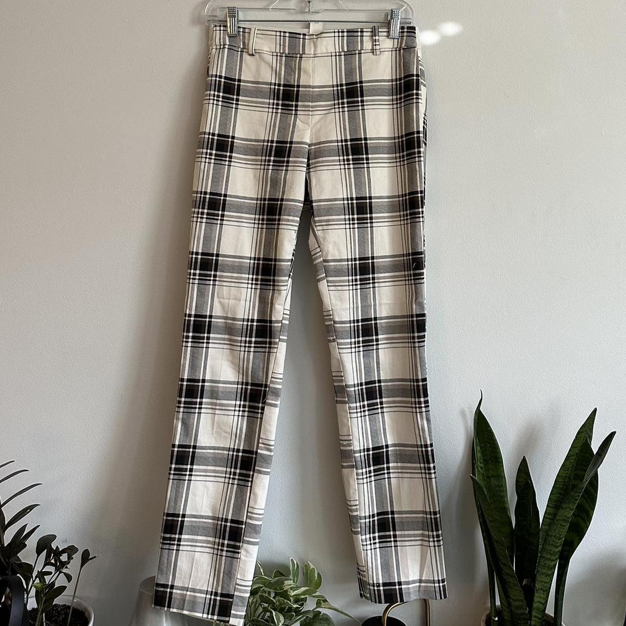 white and grey plaid pajama pants - in perfect - Depop