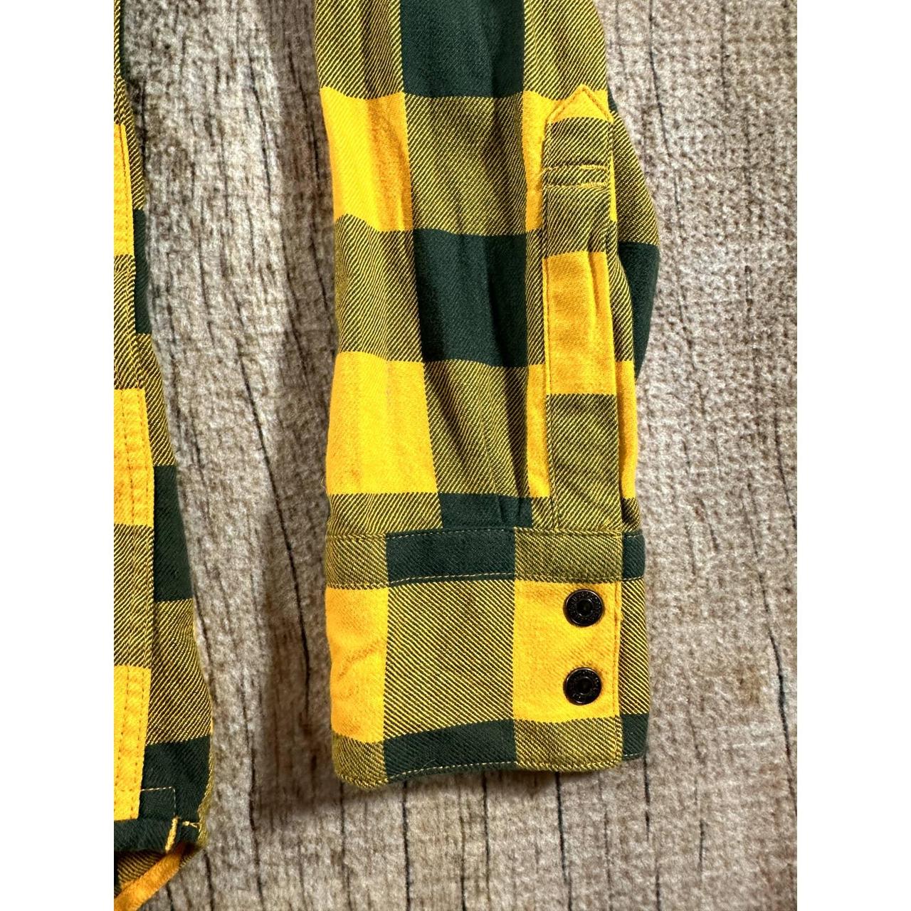 Levis Shirt Mens Small Green Bay Packers Plaid Flannel Green Yellow Football