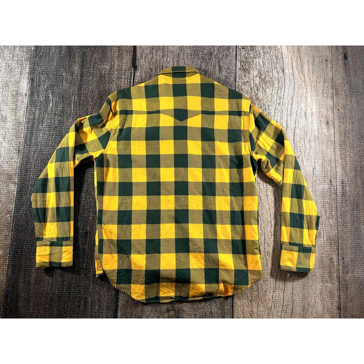 Levis Shirt Mens Small Green Bay Packers Plaid Flannel Green Yellow Football