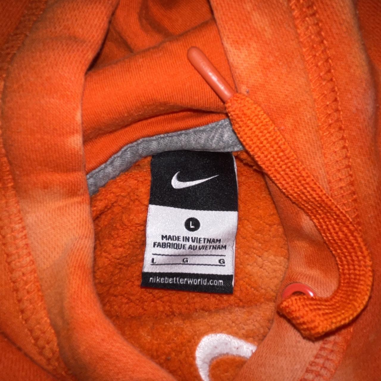 Nike Men's Orange and White Hoodie Depop