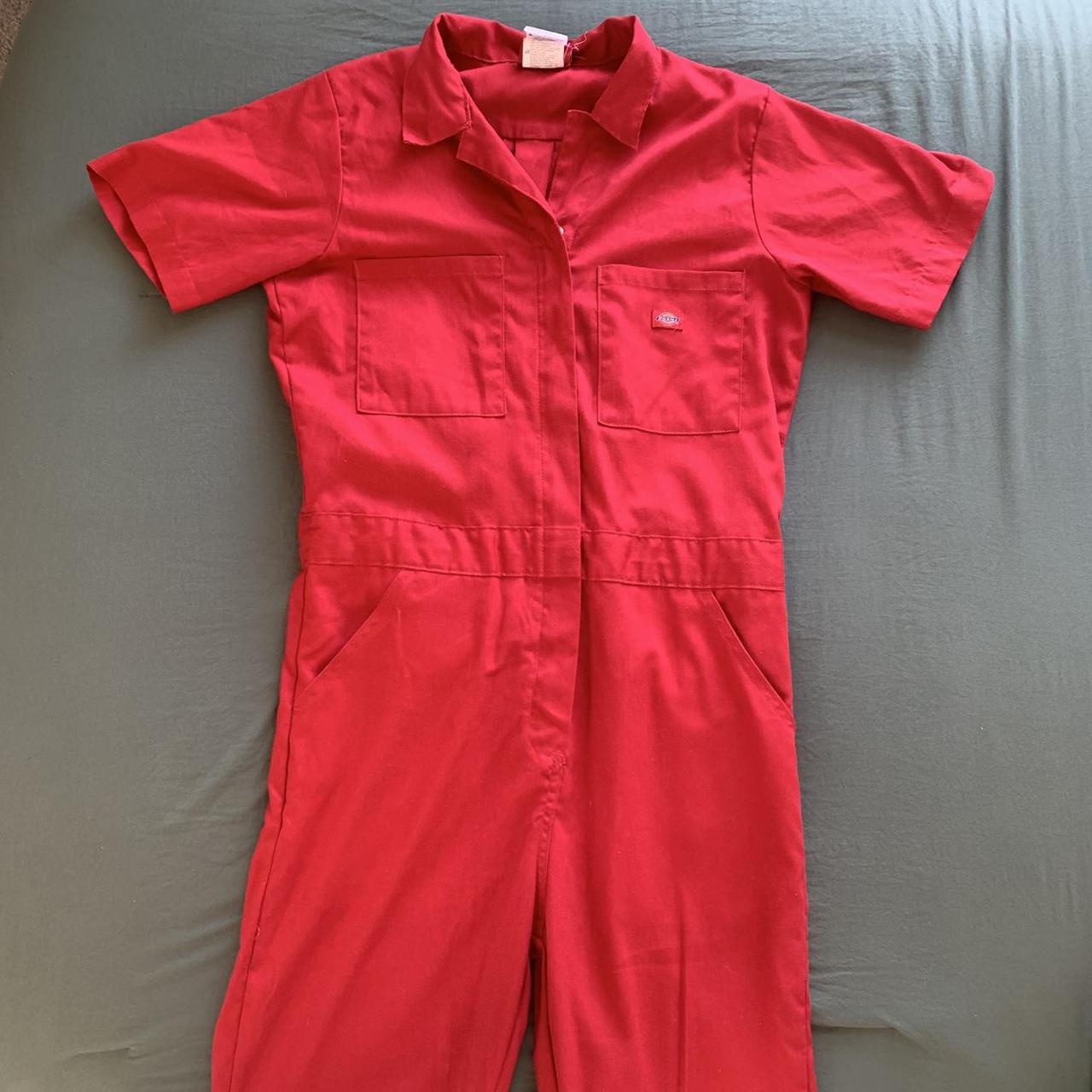 Bright cherry red dickies jumpsuit! 4 deep front... Depop