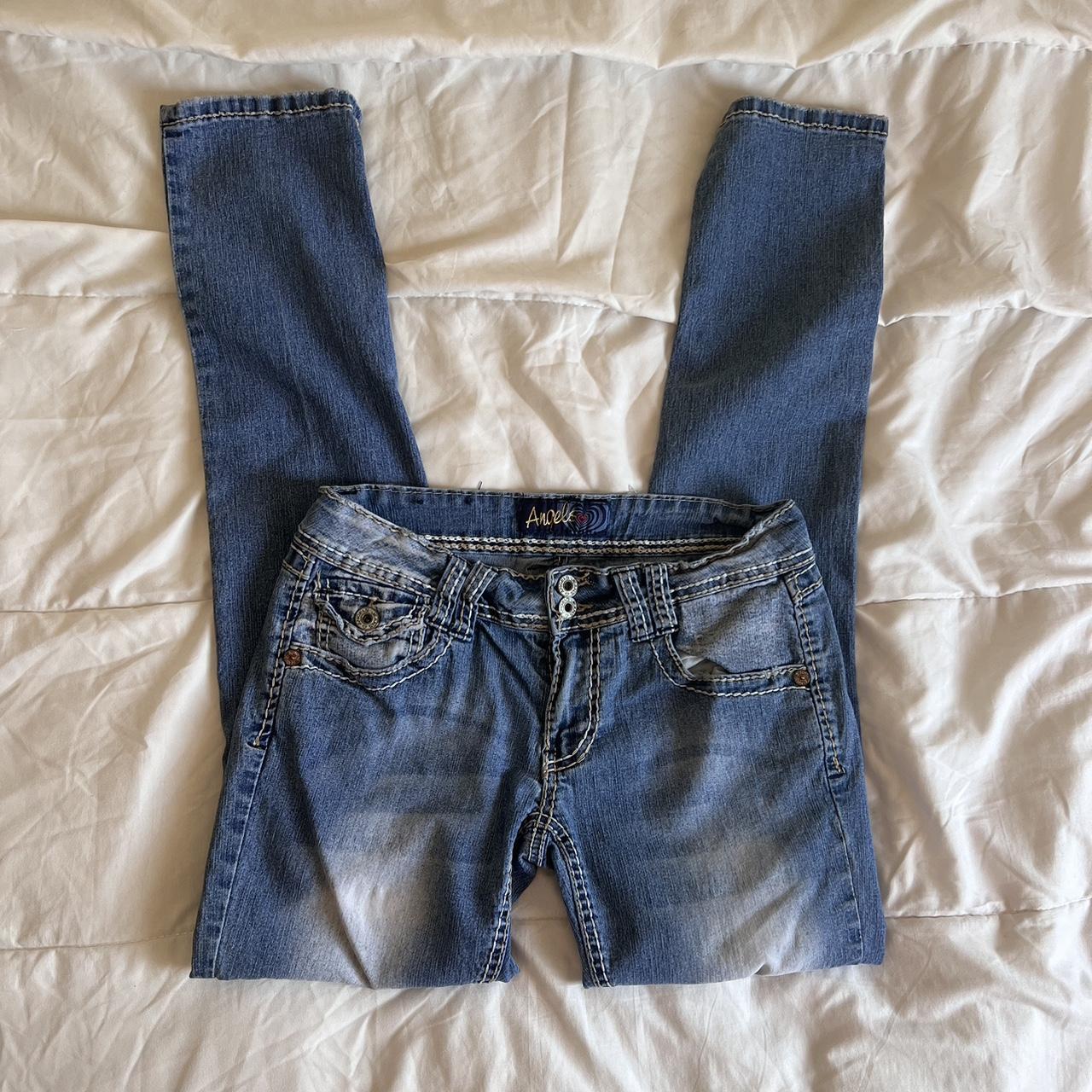 Y2K 2000s Angels Jeans ! Has the cutest stitching !... - Depop