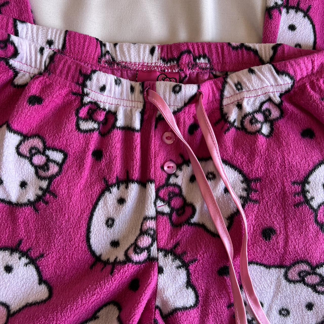 y2k hello kitty pink pajama pants, size small, has... Depop