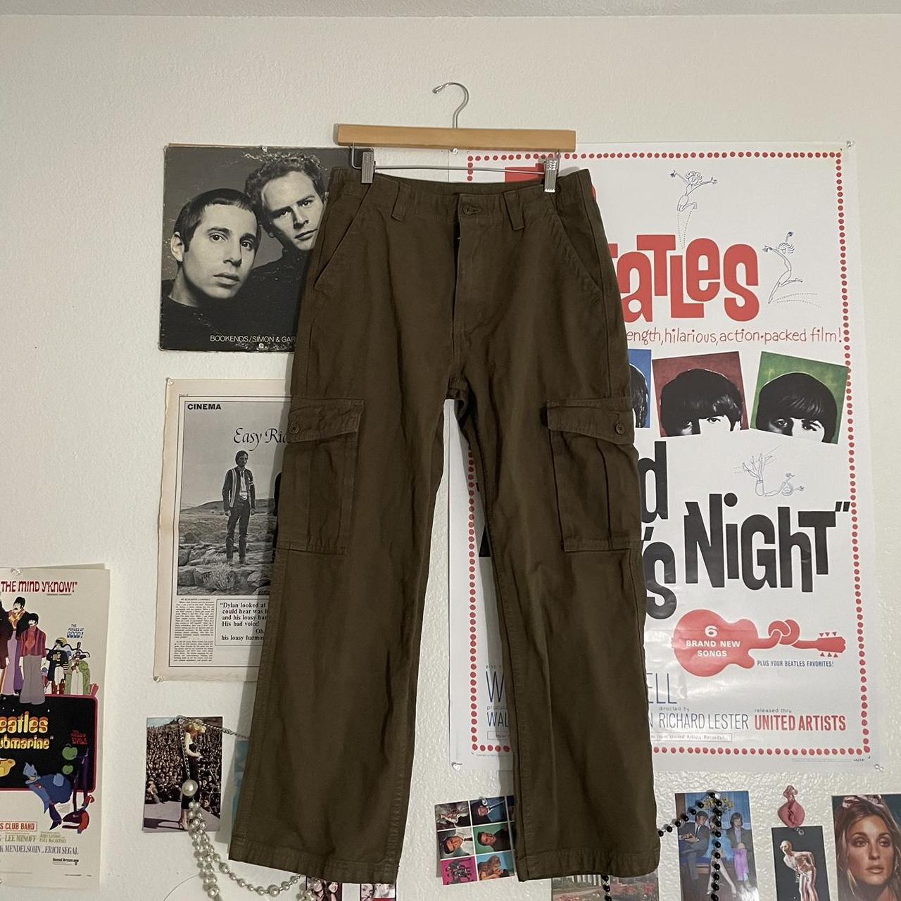 Brandy Melville Women's Khaki Trousers Depop