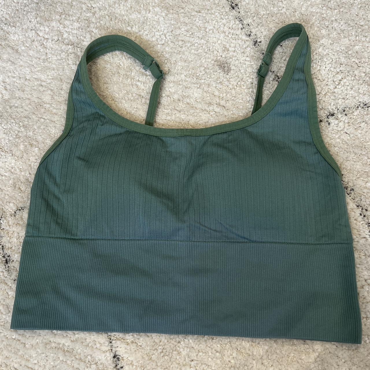 GREEN SPORTS BRA - VICTORIA’S SECRET PINK... - Depop