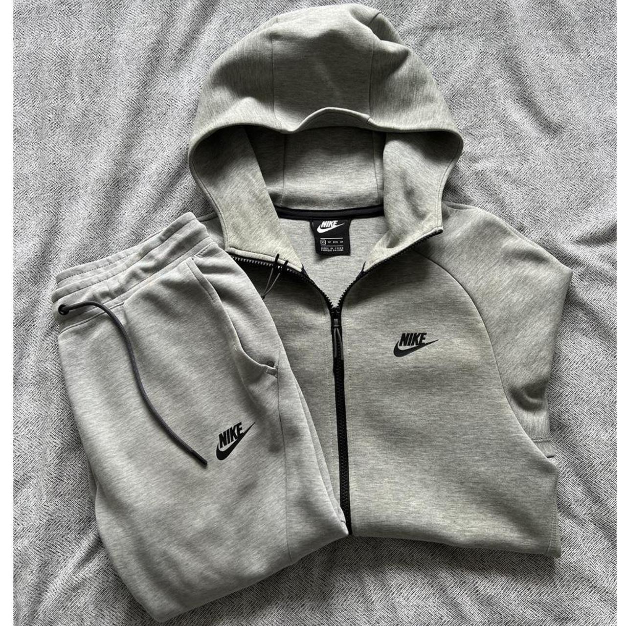 Grey Nike Tech Fleece - original style Hoodie size... - Depop