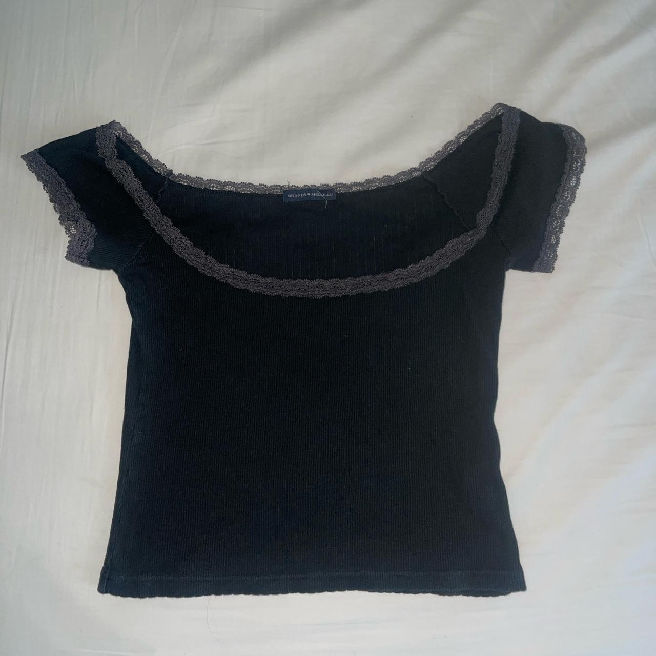 Brandy Melville eden lace top in black not on brandy... Depop