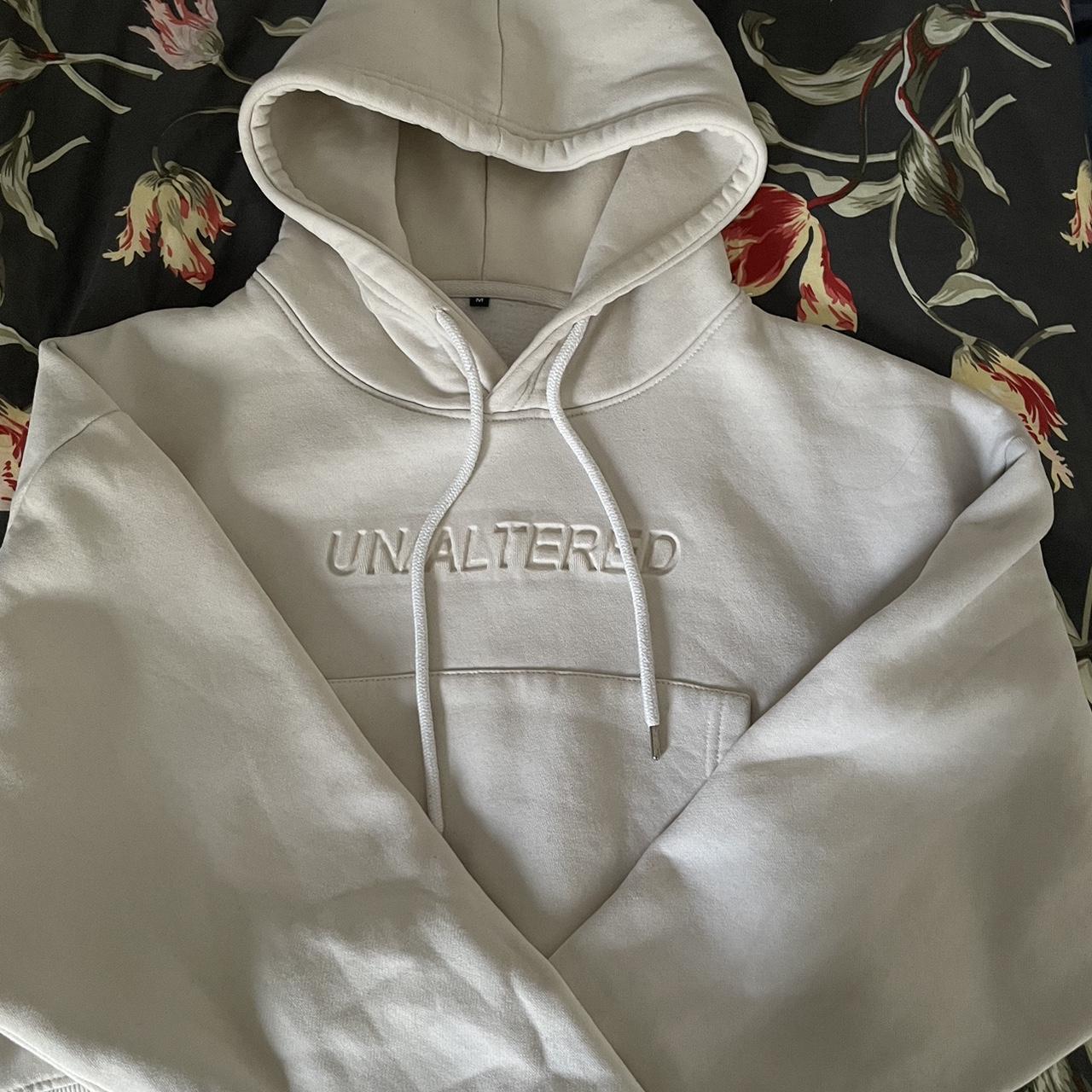 Cropped oversized hoodie in a cream colour Brand is... - Depop