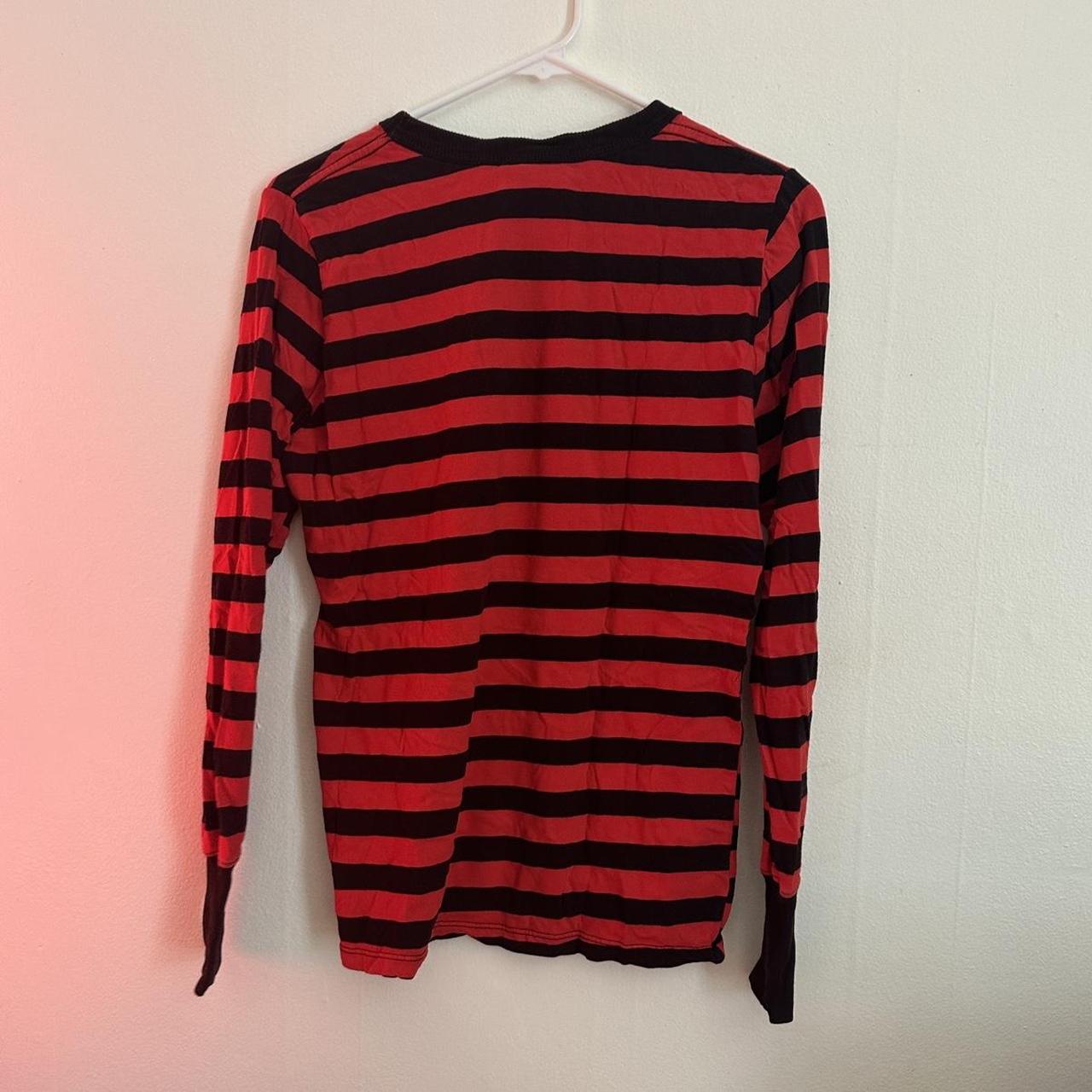 Rare Big Bud Press Red And Black Striped Crew Neck Depop   P0 