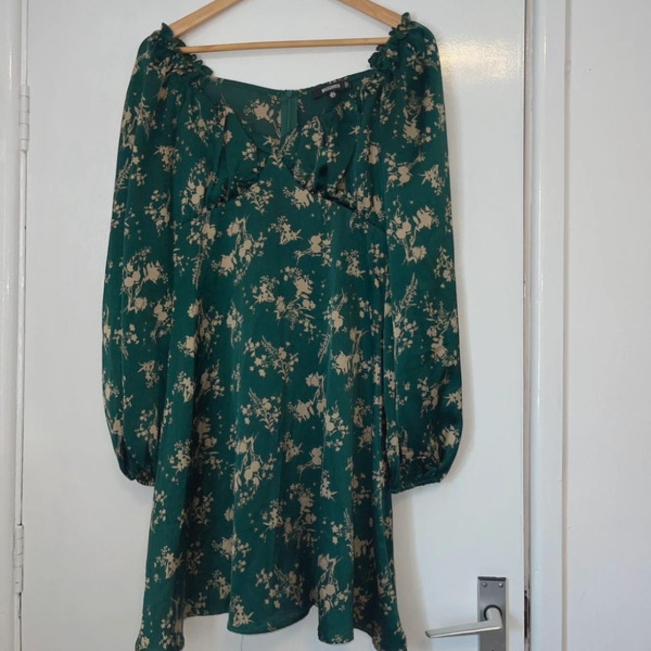 Missguided green floral dress best sale