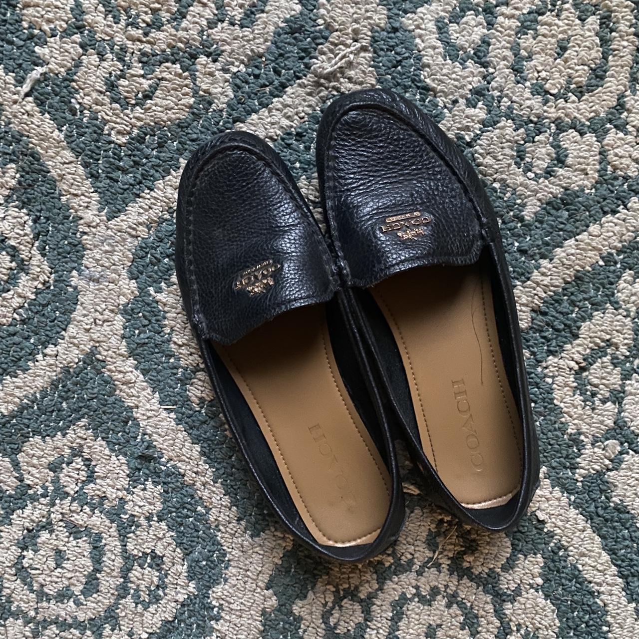 Coach Slipon Loafers, black leather and gold ⚡️ Size... Depop
