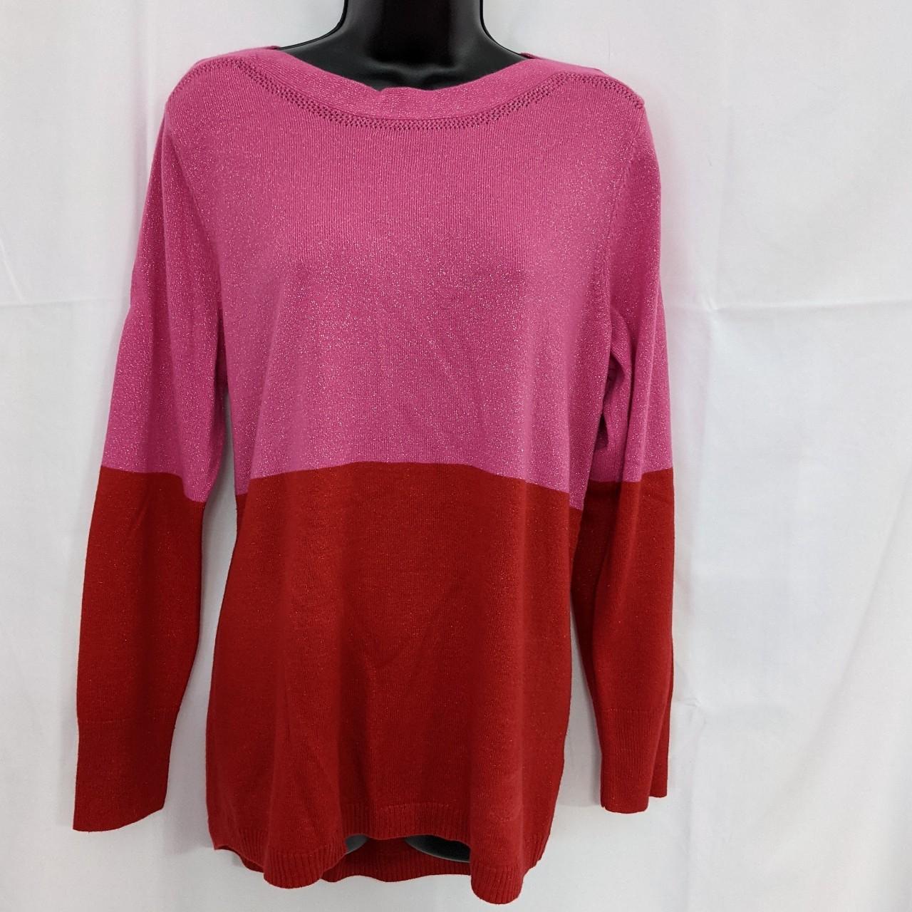 Women's Pink and Red Jumper | Depop