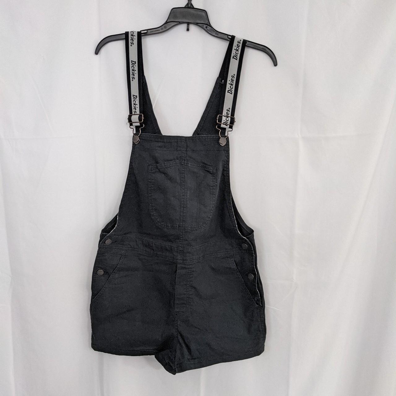 Dickies black overall shorts., Adjustable straps