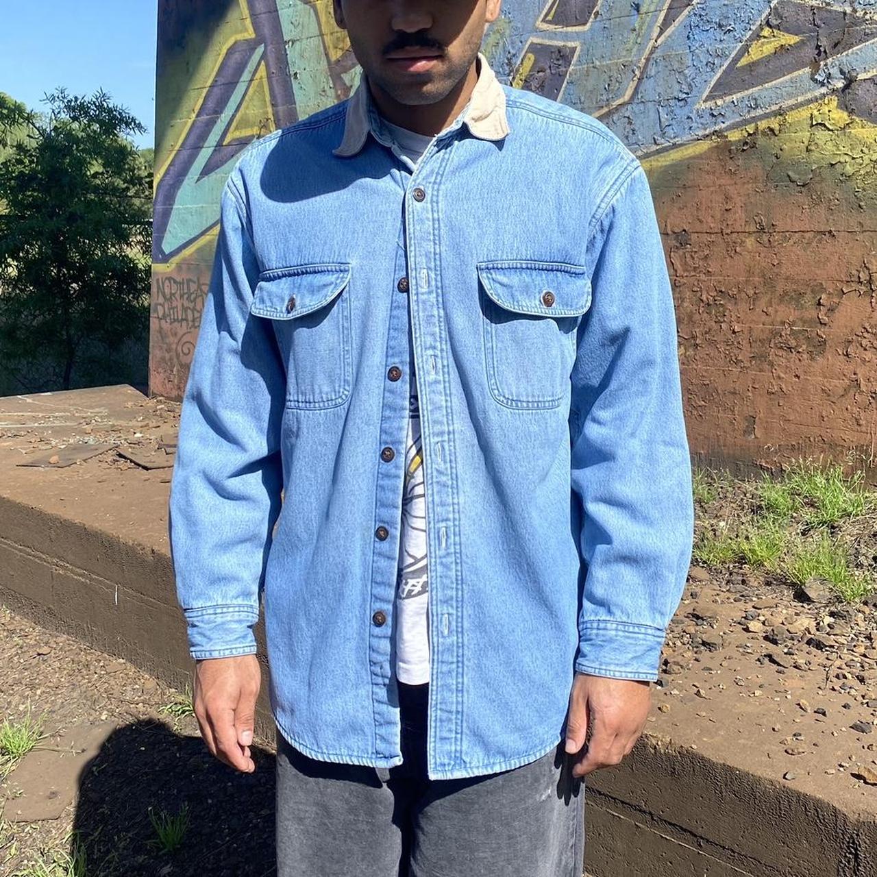 mens fleece lined denim shirt