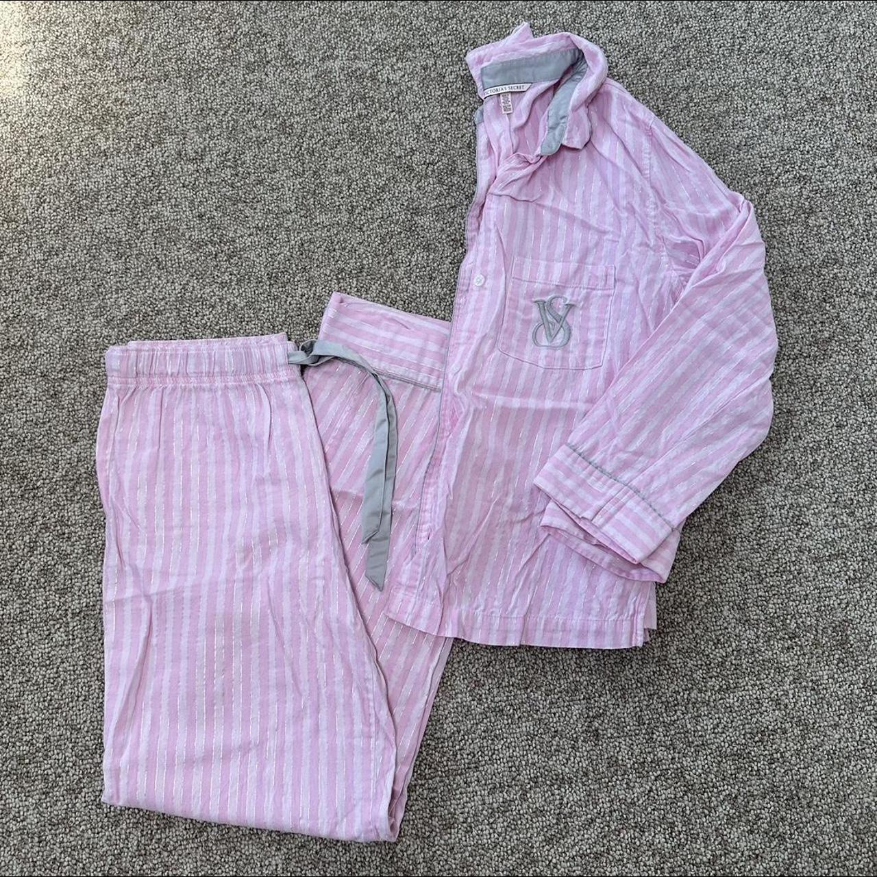 Victoria secret pajama set, long sleeve button up... Depop