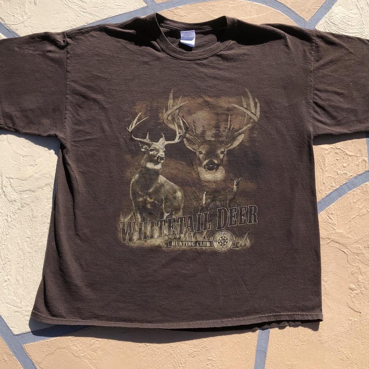 Y2K Whitetail Deer Hunting Club T-Shirt Size Large... - Depop