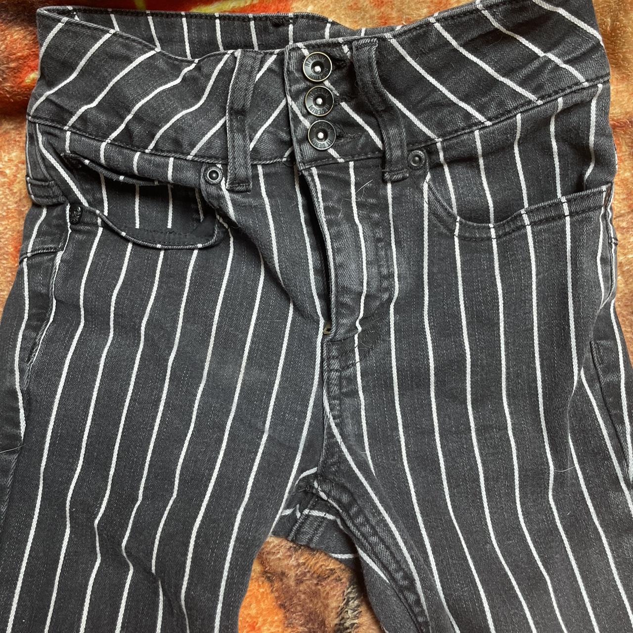 Hot Topic skinny pinstripe jeans, used but in - Depop