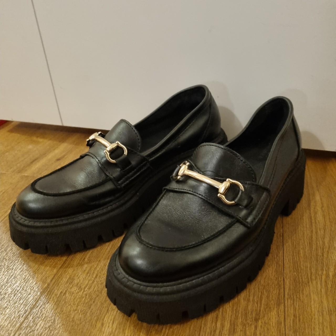 Urban Outfitters Cleo chunky black loafers, size 5... - Depop