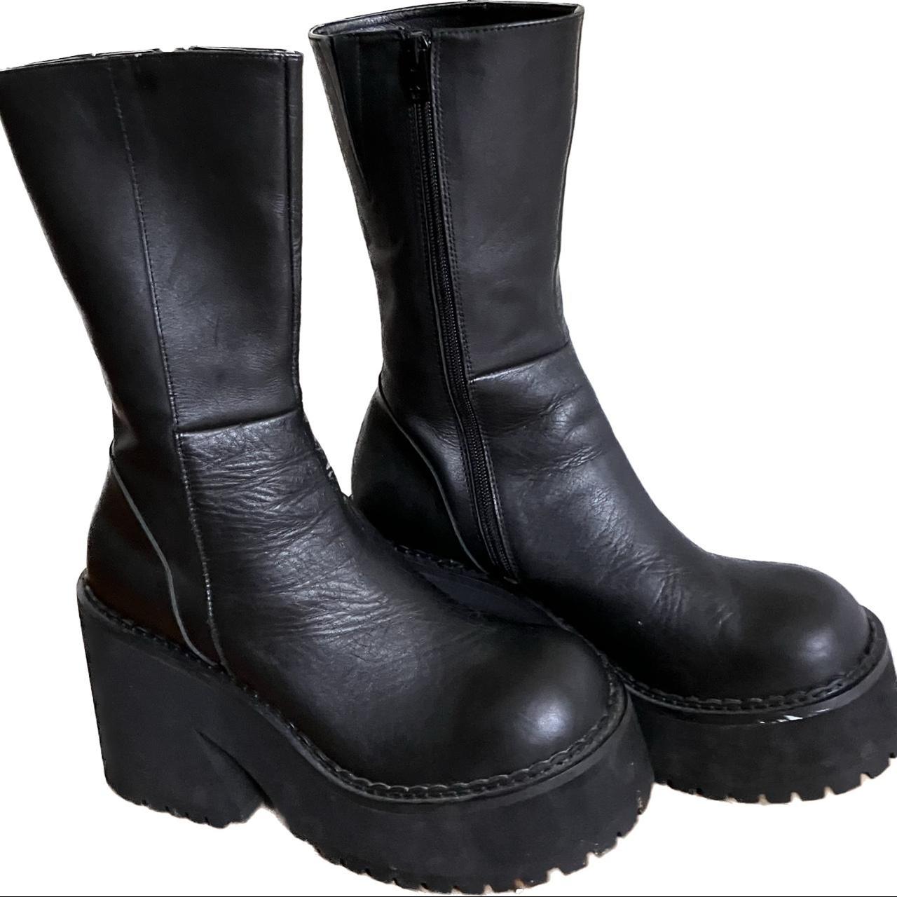 UNIF Women's Black Boots Depop