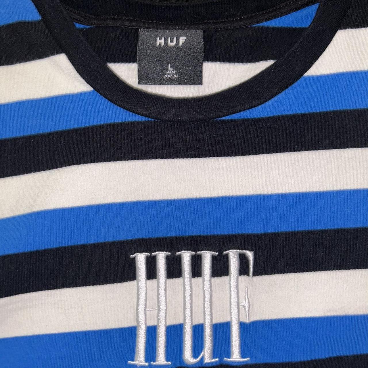 Striped Huf Tee Lightly Used, In great... - Depop