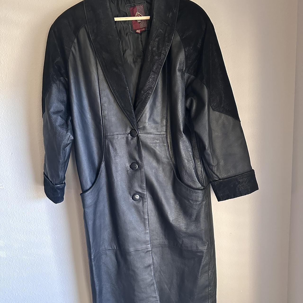 G111 leather trench outlet coat