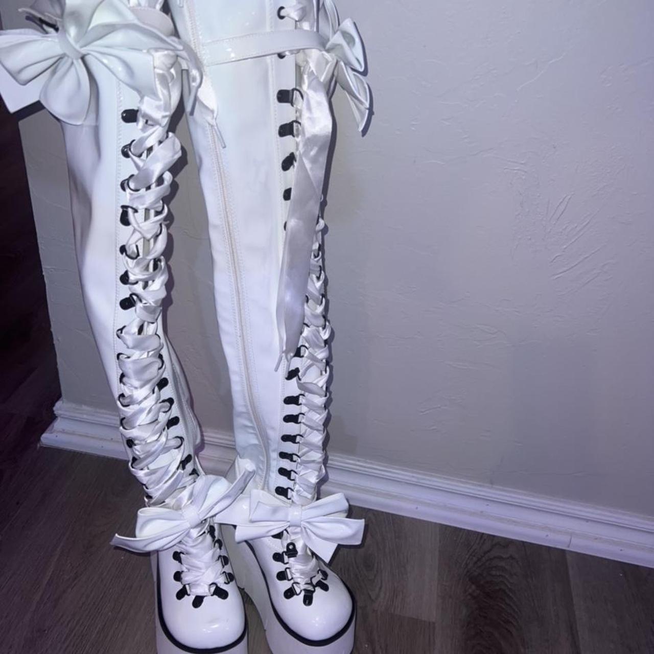 Demonia Pure Gothic Princess Thigh High Boots Depop