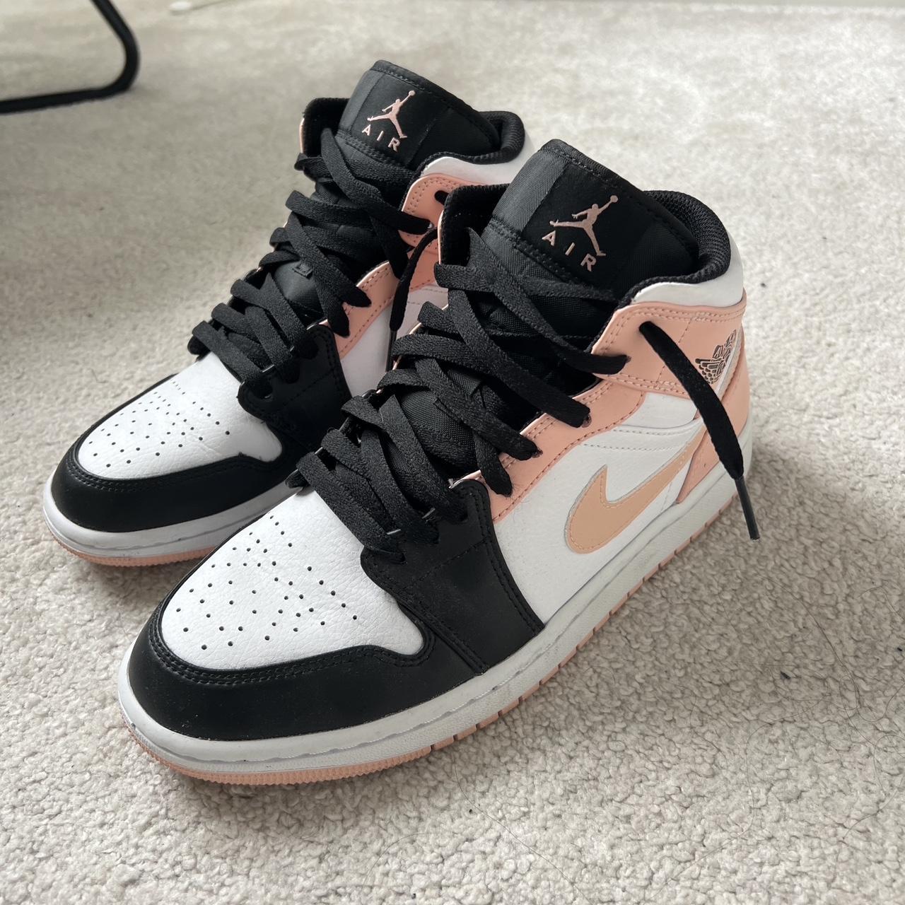 Jordan 1 Mid trainers Size 7 Small slight crease... - Depop